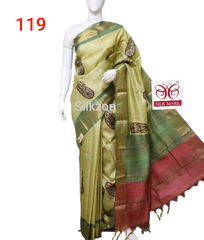 Pure Tussar Silk print saree