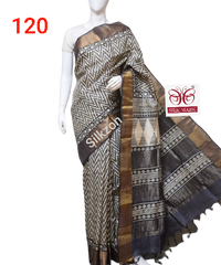 Pure Tussar Silk print saree