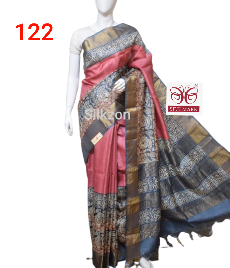 Pure Tussar Silk print saree