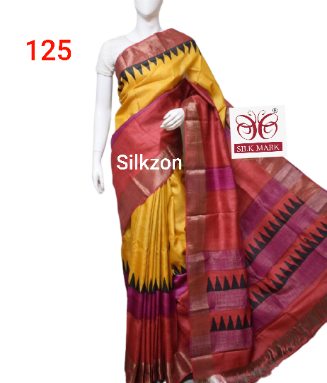 Pure Tussar Silk print saree