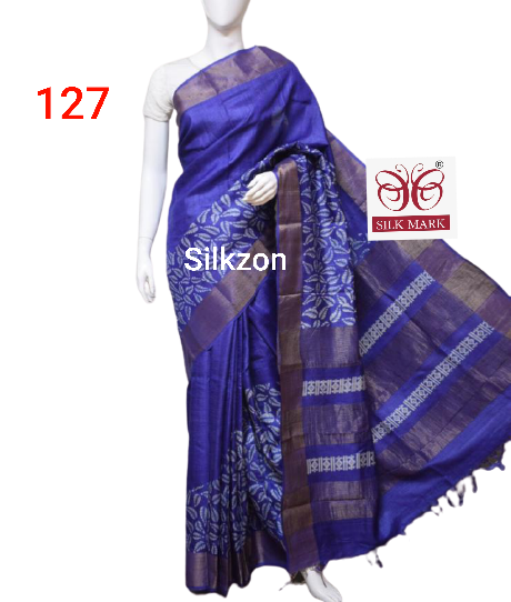 Pure Tussar Silk print saree