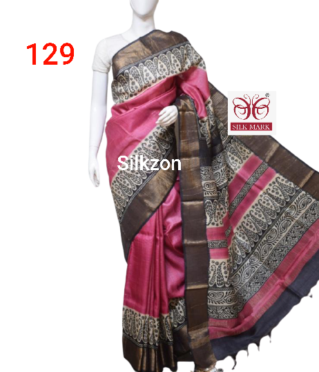 Pure Tussar Silk print saree