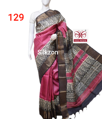 Pure Tussar Silk print saree