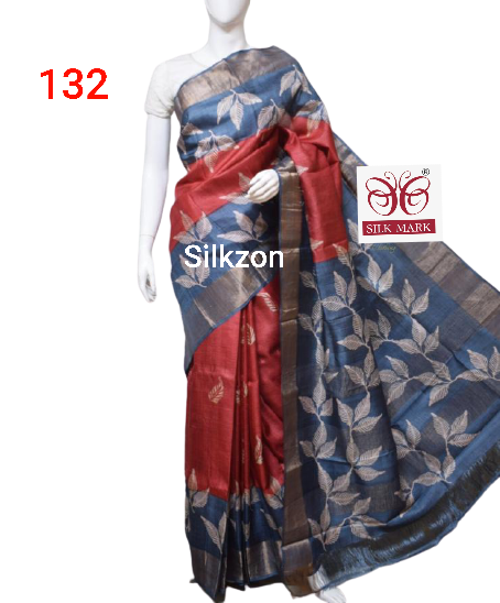 Pure Tussar Silk print saree