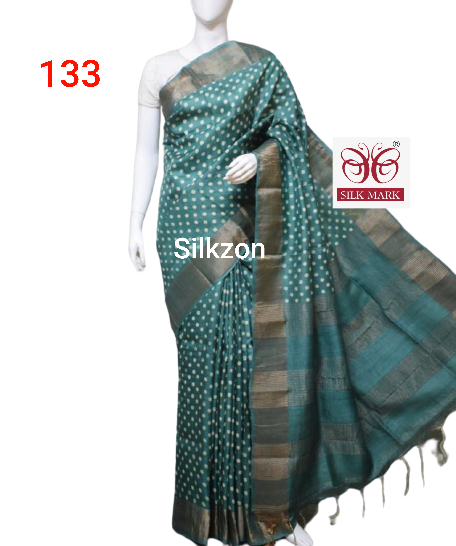 Pure Tussar Silk print saree