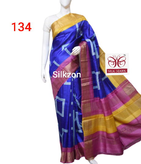Pure Tussar Silk print saree