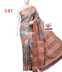 Pure Tussar Silk print saree