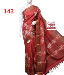 Pure Tussar Silk print saree