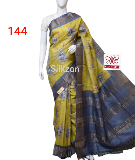 Pure Tussar Silk print saree