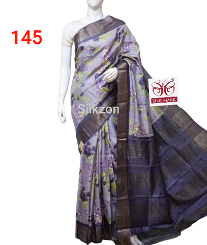 Pure Tussar Silk print saree