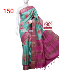 Pure Tussar Silk print saree