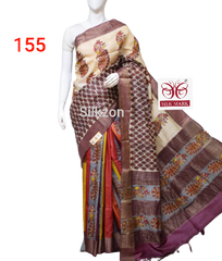 Pure Tussar Silk print saree