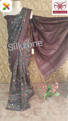 Pure Tussar Silk print saree