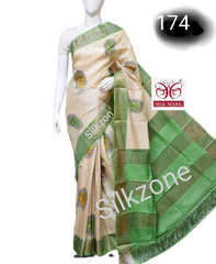 Pure Tussar Silk print saree