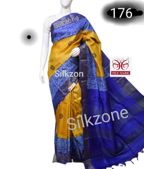 Pure Tussar Silk print saree