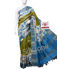 Pure Tussar Silk print saree