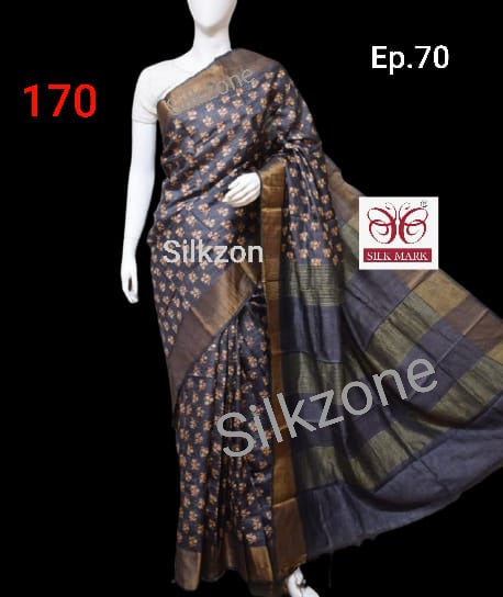 Pure Tussar Silk print saree
