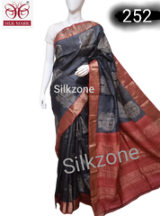 Pure Tussar Silk print saree
