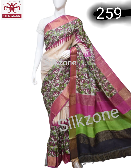 Pure Tussar Silk print saree