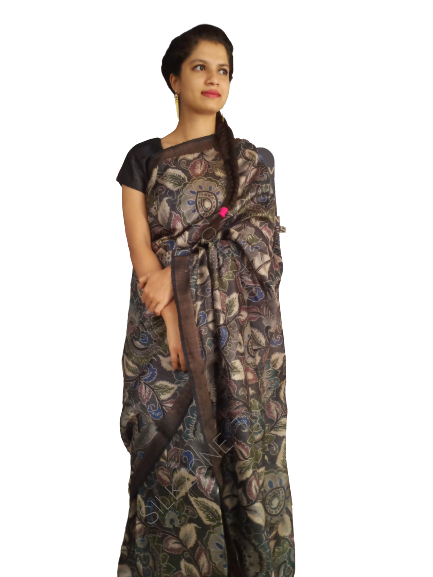 Pure Tussar Silk print saree