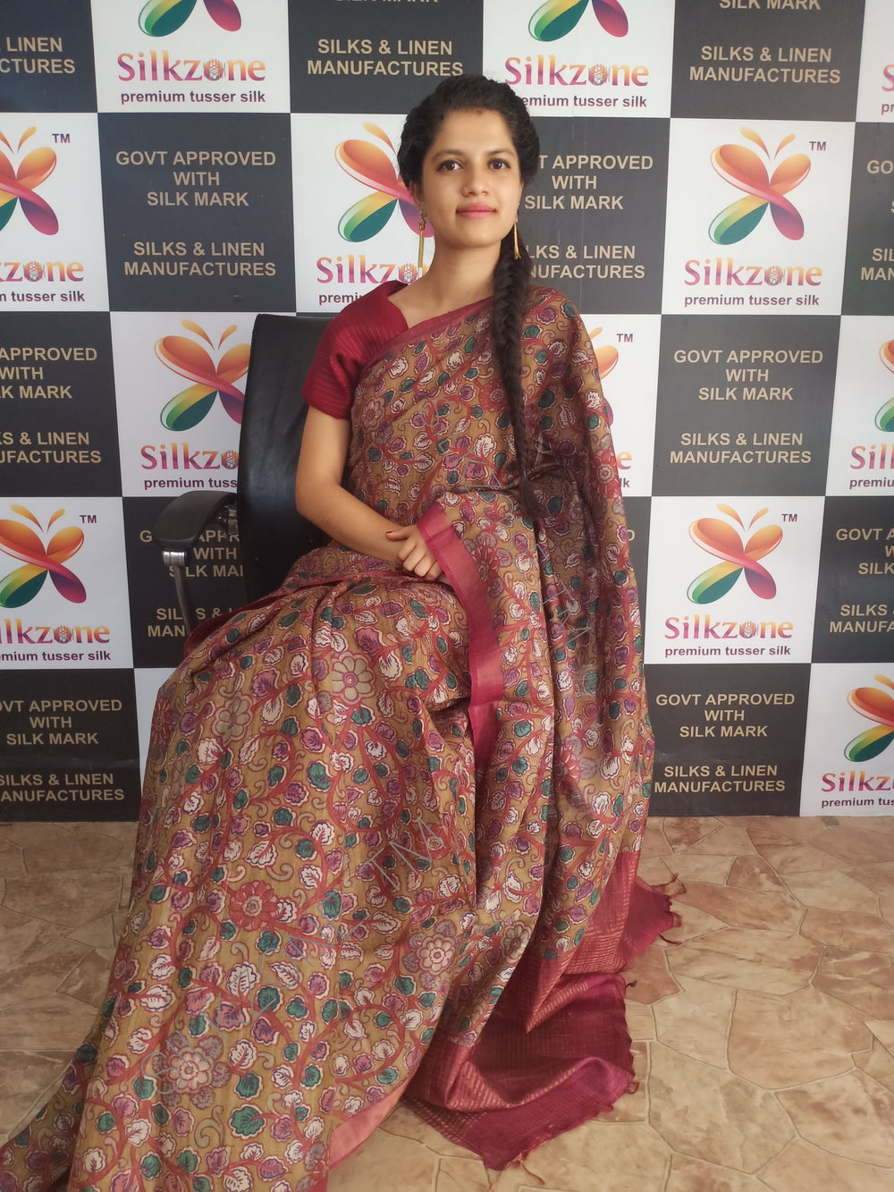 Pure Tussar Silk print saree