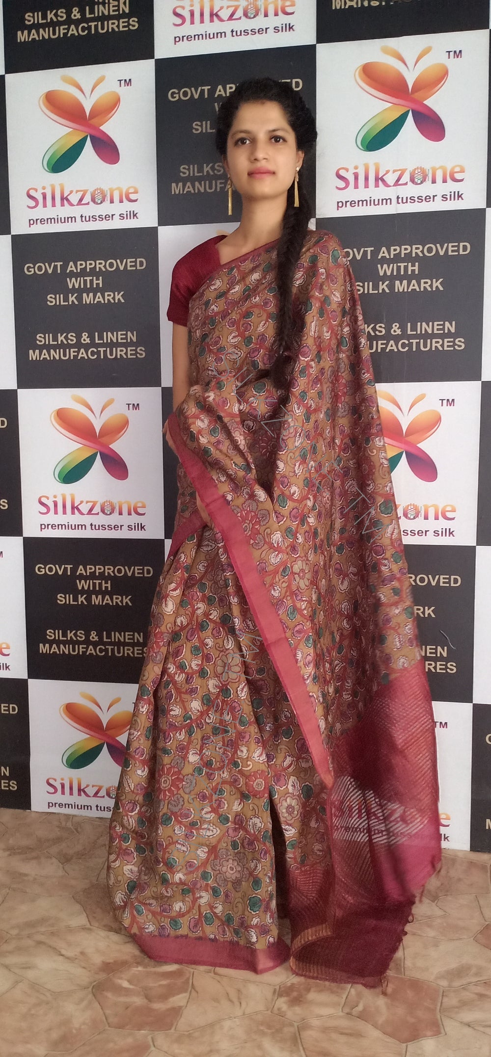 Pure Tussar Silk print saree