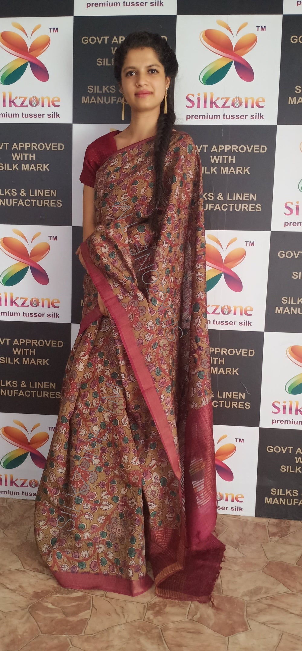 Pure Tussar Silk print saree