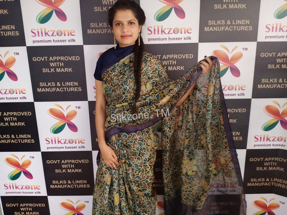 Pure Tussar Silk print saree