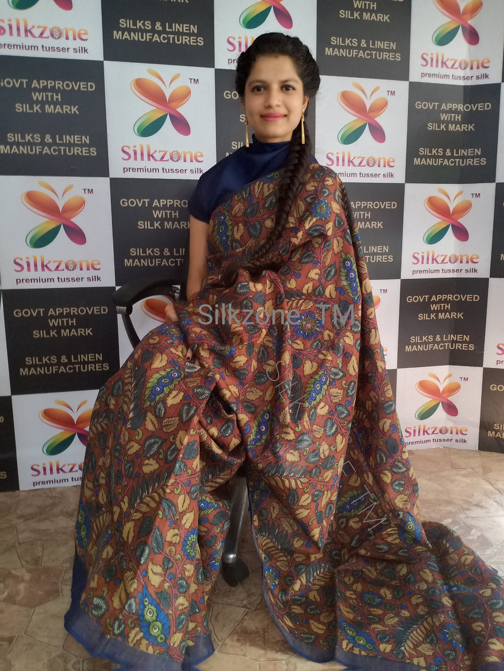 Pure Tussar Silk print saree