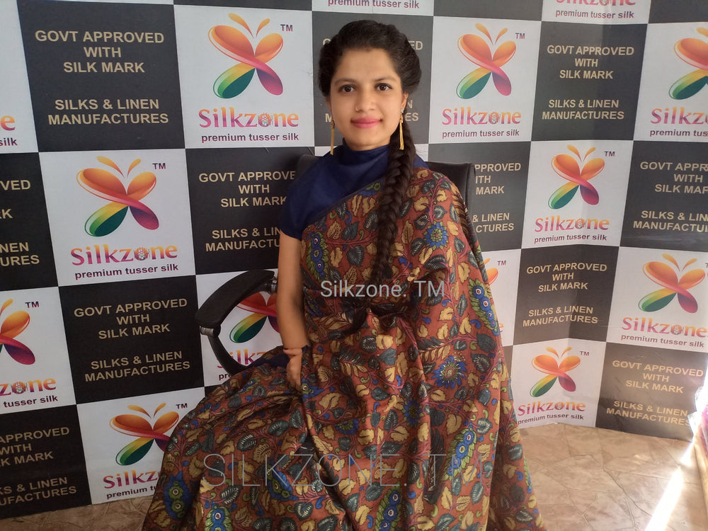 Pure Tussar Silk print saree