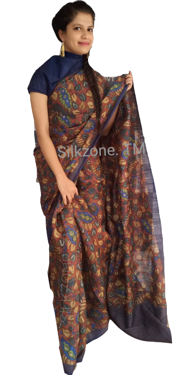 Pure Tussar Silk print saree