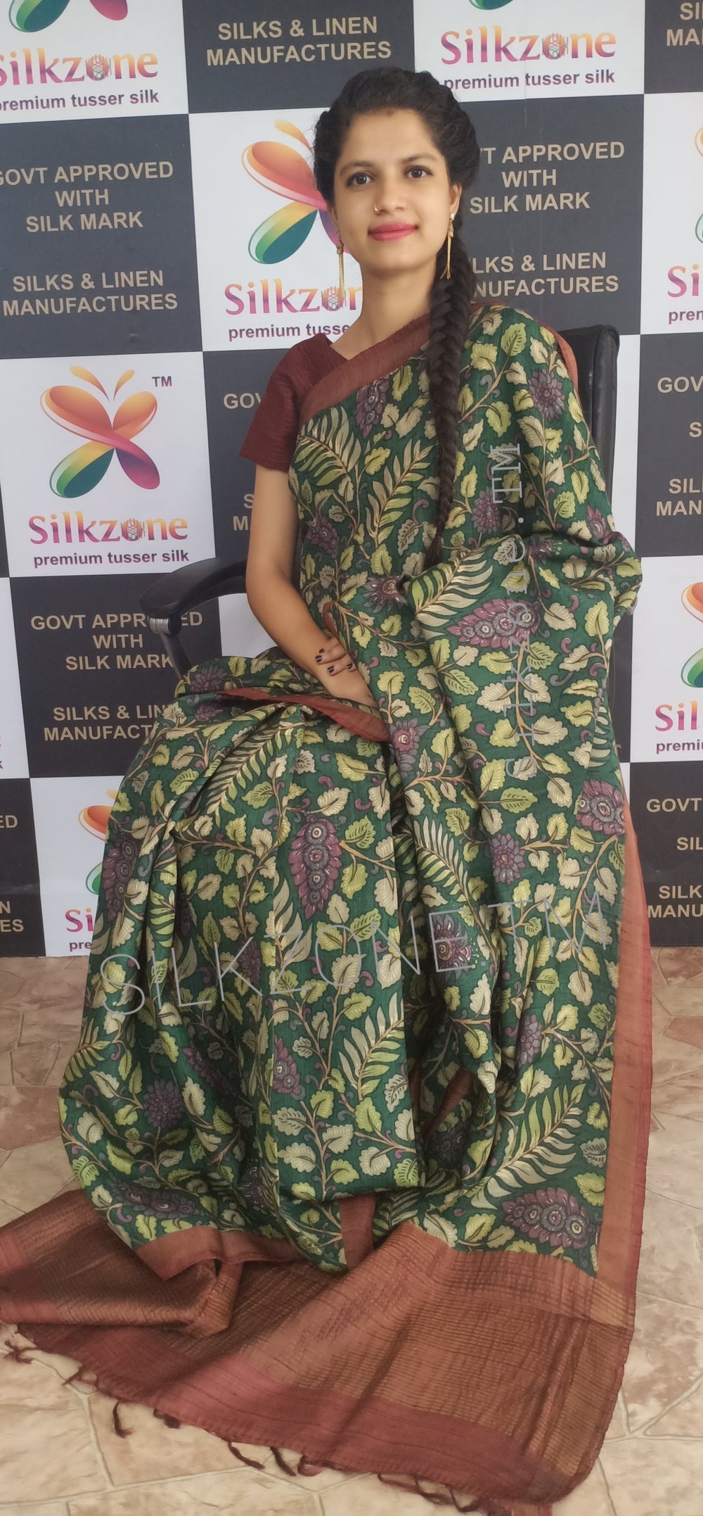 Pure Tussar Silk print saree