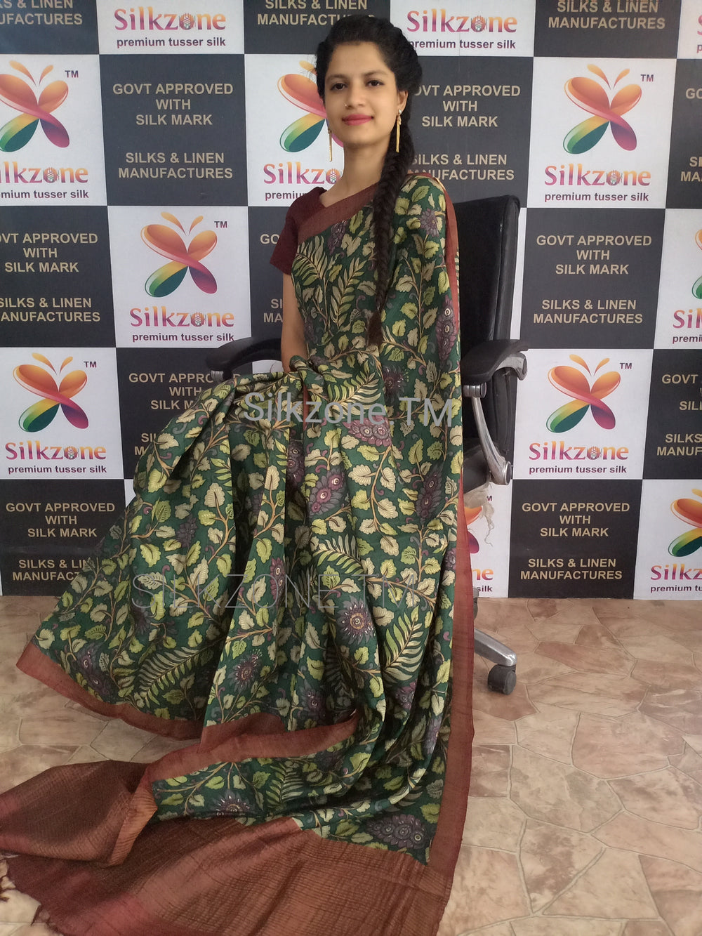 Pure Tussar Silk print saree