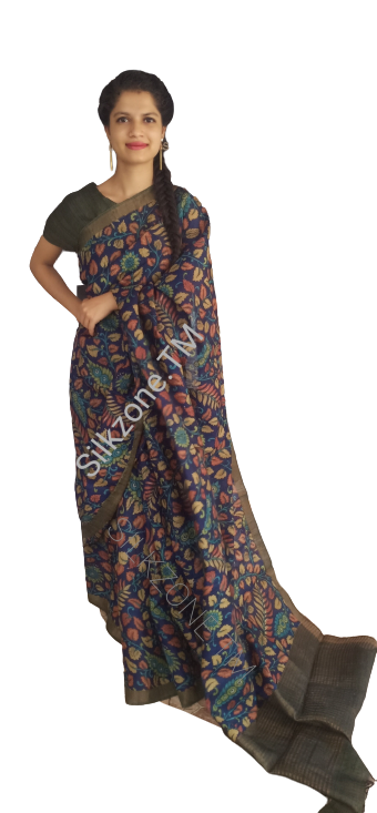 Pure Tussar Silk print saree