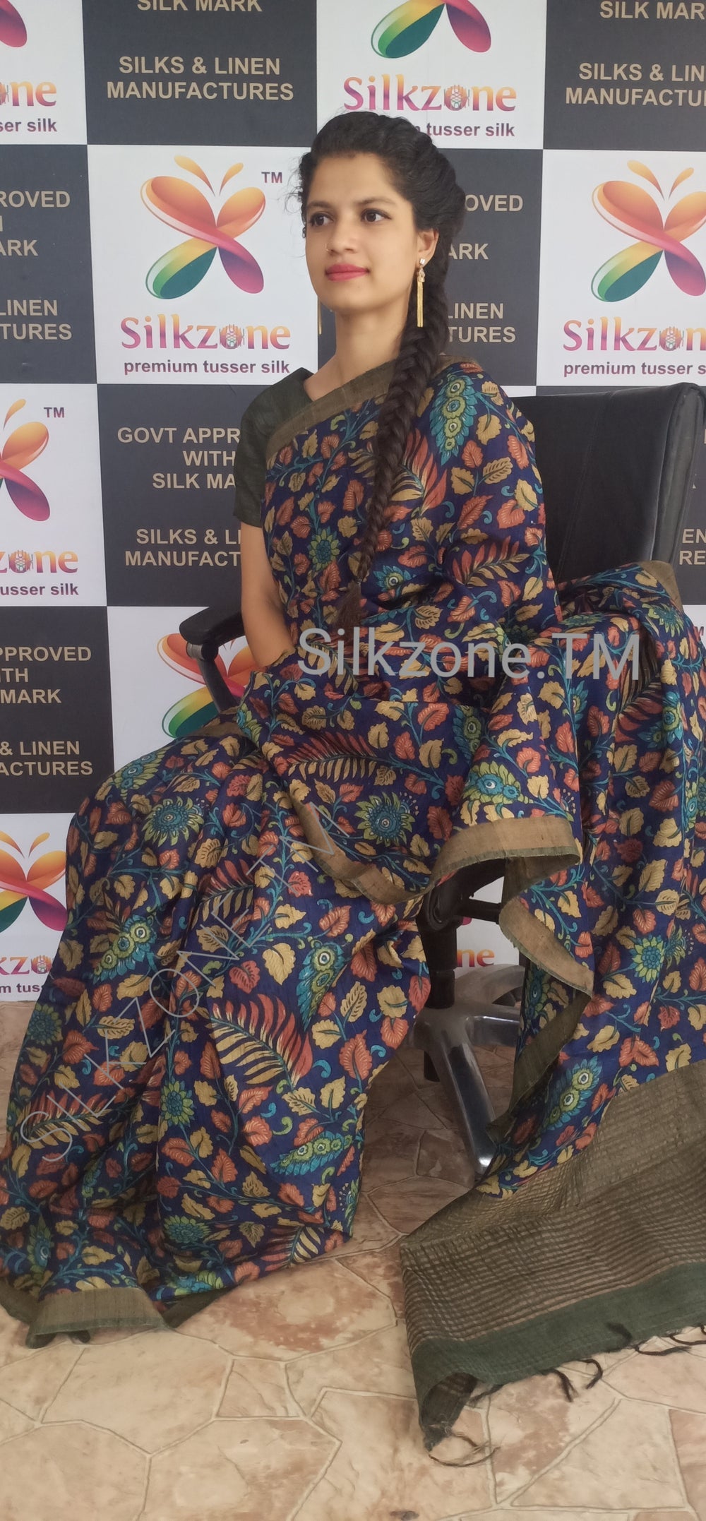 Pure Tussar Silk print saree