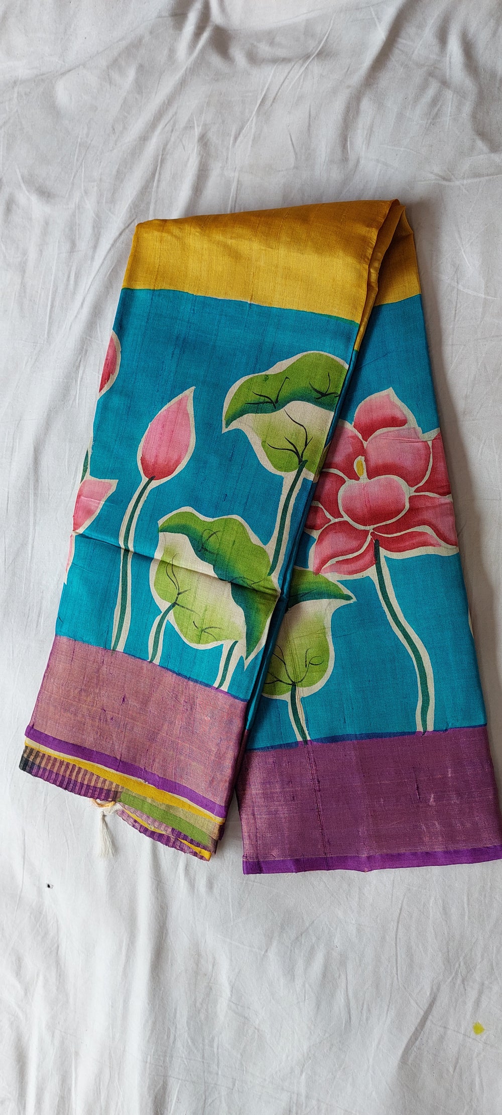 Pure Tussar Silk print saree