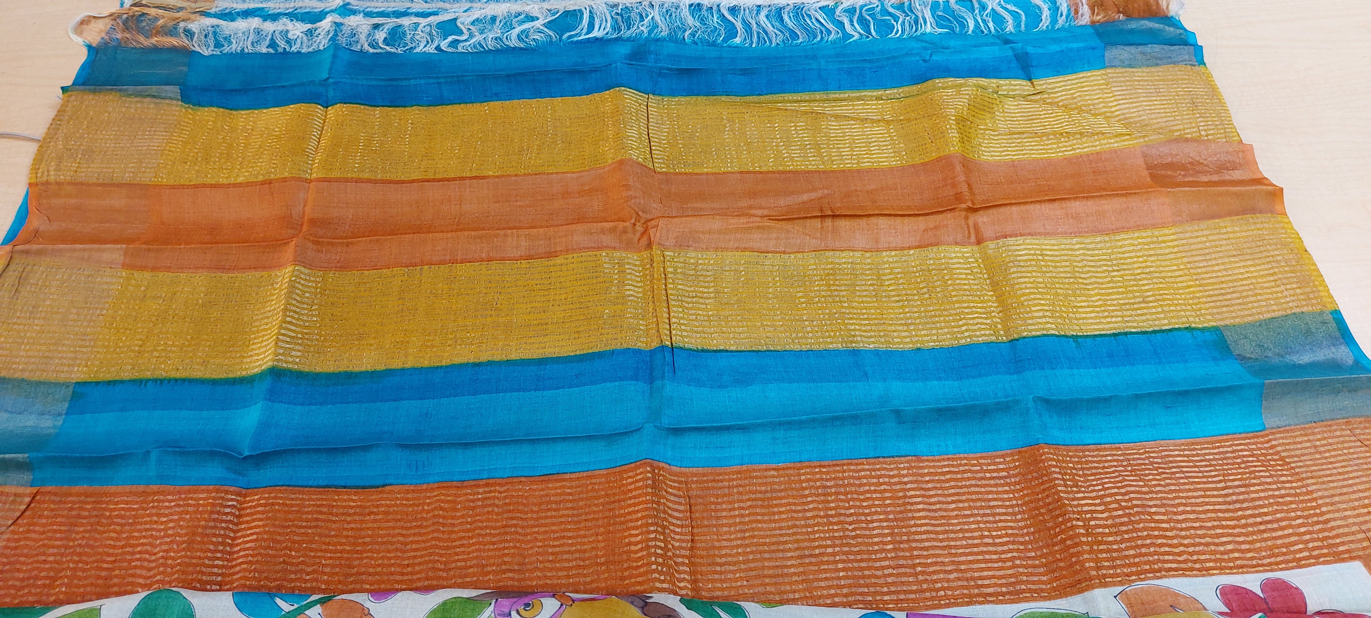 Pure Tussar Silk print saree