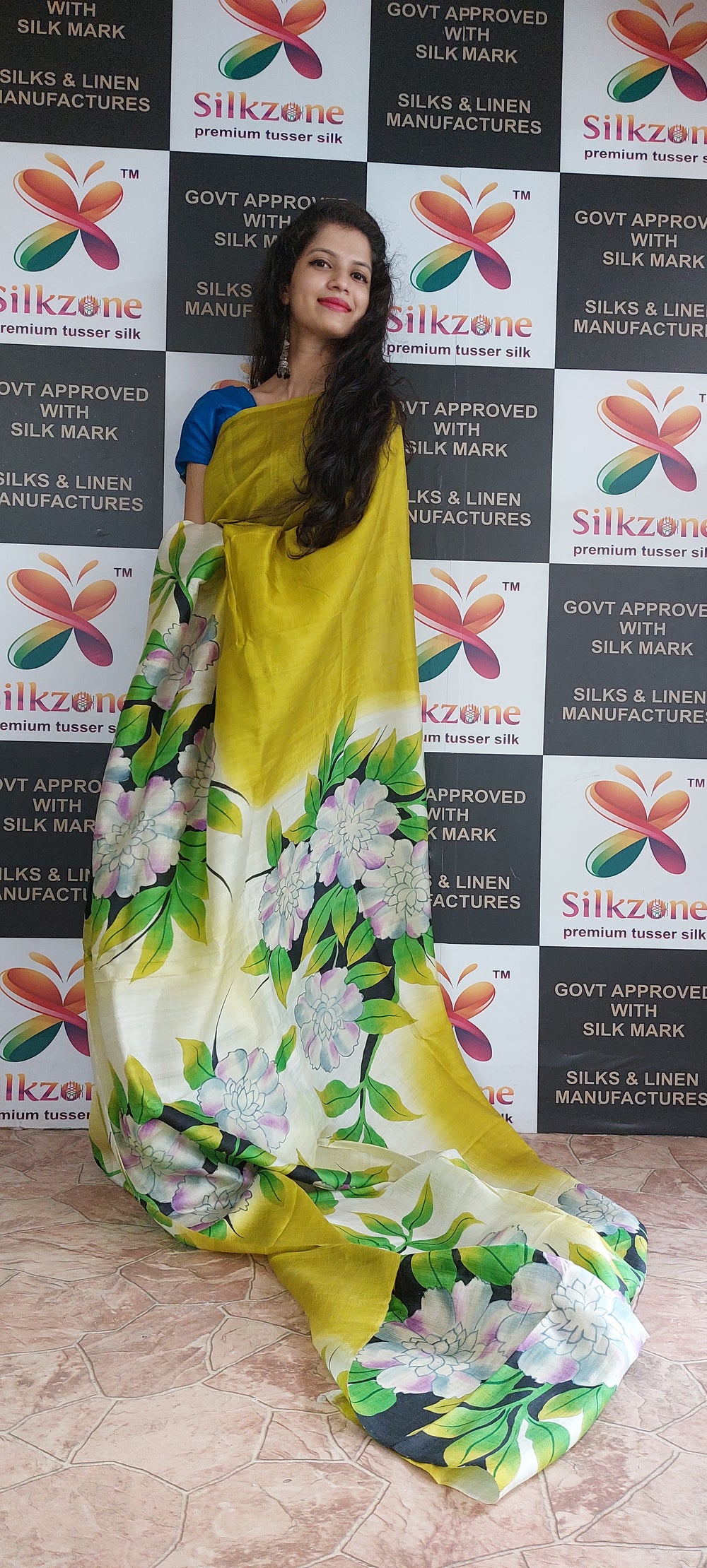 Pure Tussar Silk print saree