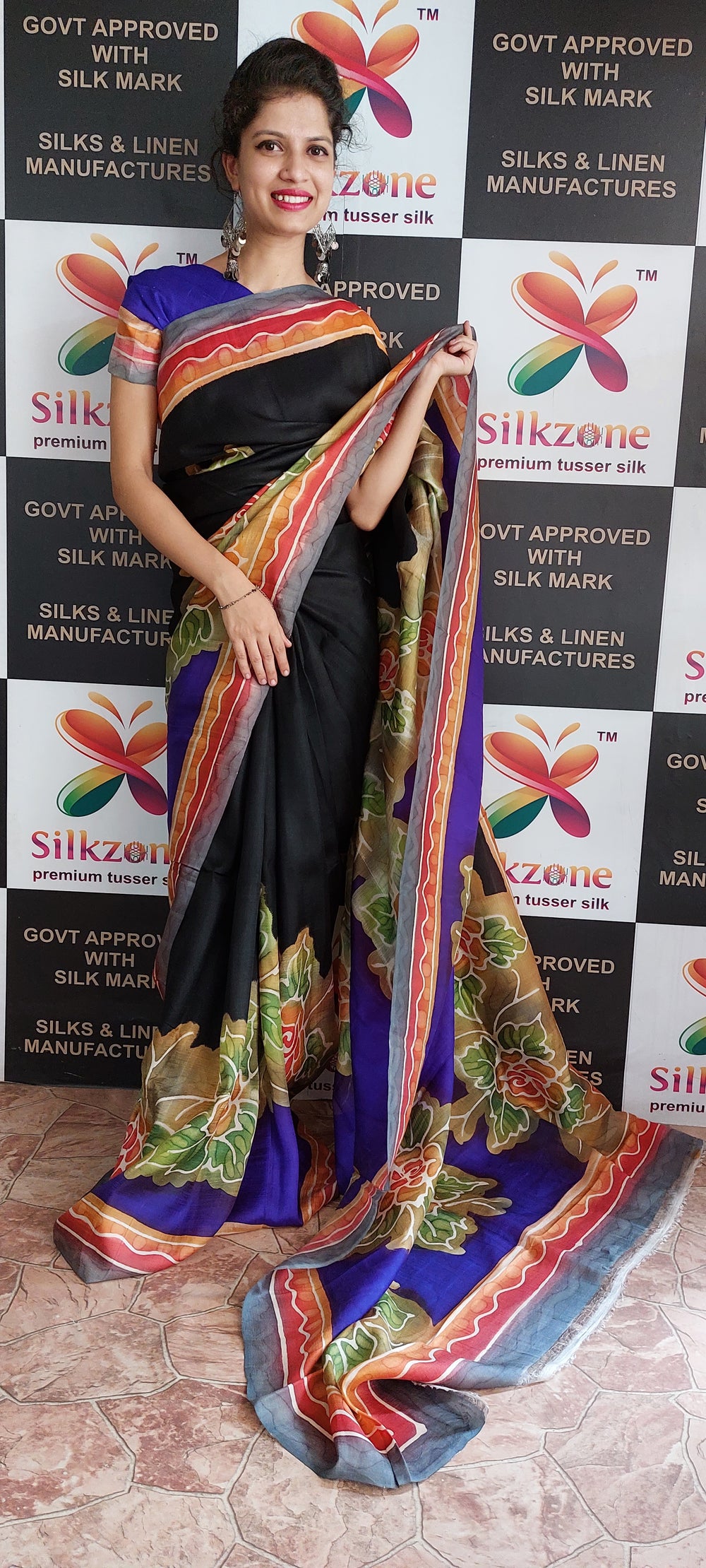 Pure Tussar Silk print saree