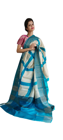 Pure Tussar Silk print saree