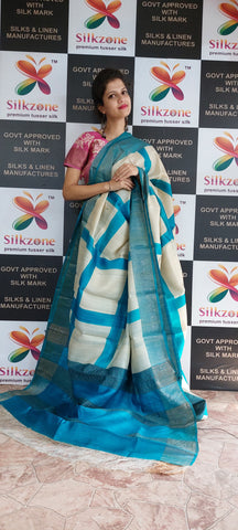 Pure Tussar Silk print saree