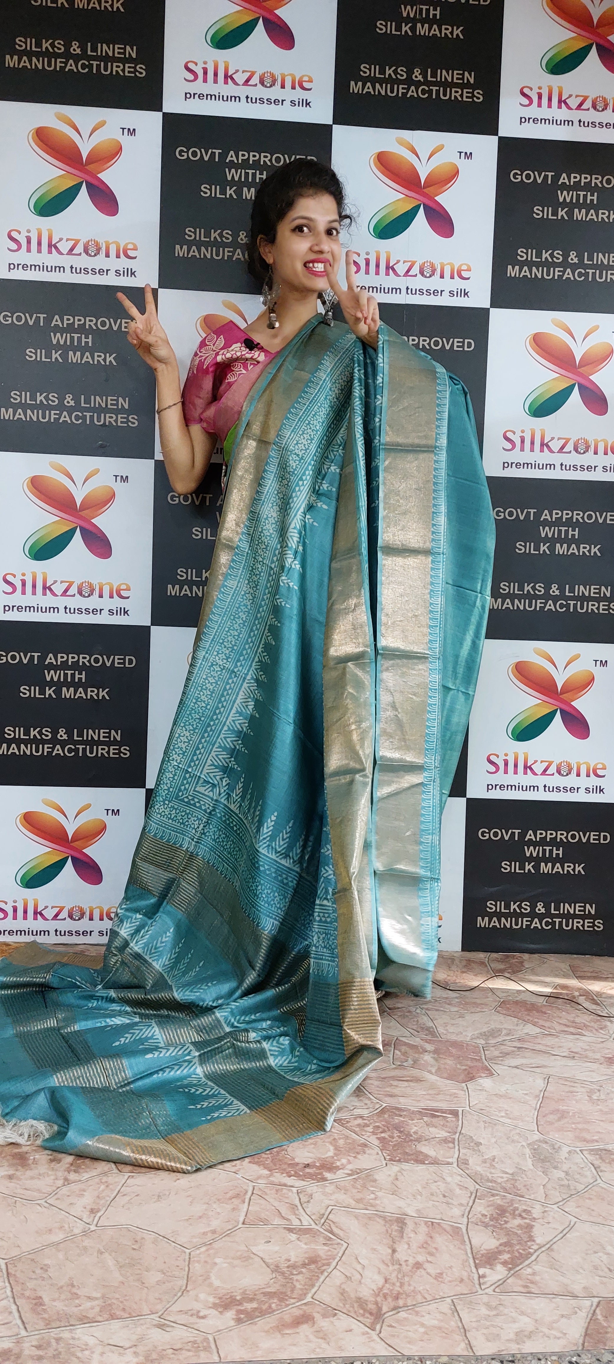 Pure Tussar Silk print saree