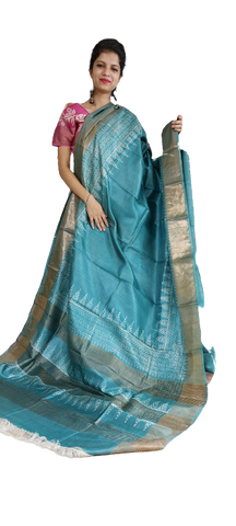 Pure Tussar Silk print saree