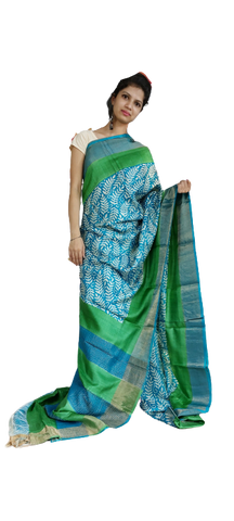 Pure Tussar Silk print saree