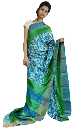 Pure Tussar Silk print saree