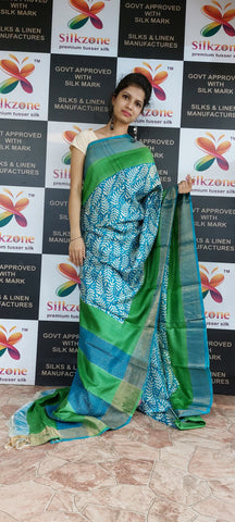 Pure Tussar Silk print saree