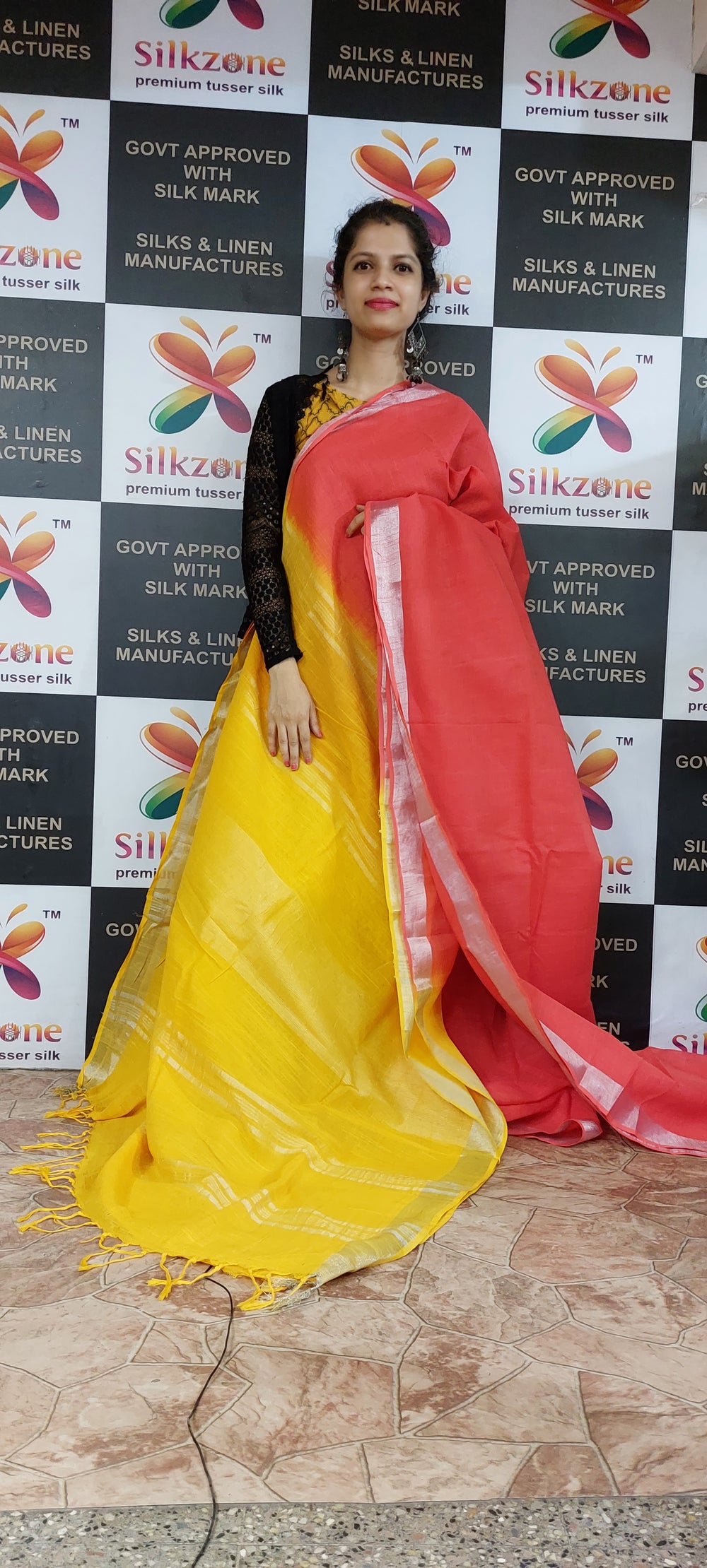 Pure Linen Print Saree SILK ZONE