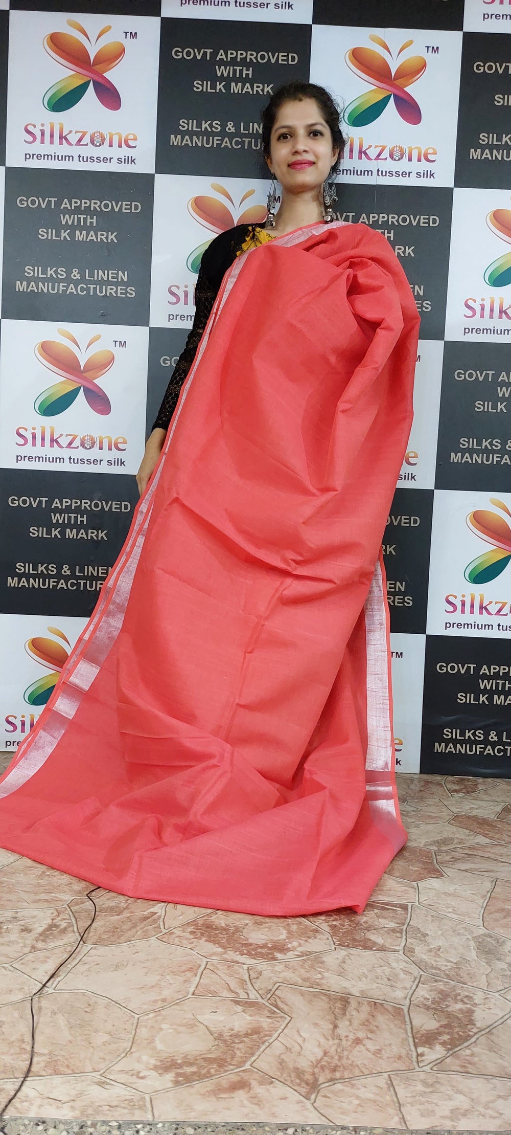 Pure Linen Print Saree SILK ZONE