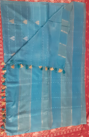 Soft silk cut work buta saree