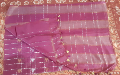 Soft silk cut work buta saree